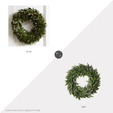 Daily Find: Williams Sonoma Bay Leaf Wreath vs. Home Depot Pure Garden Wreath, bay leaf wreath look for less, copycatchic luxe living for less, budget home decor and design, daily finds, home trends, sales, budget travel and room redos