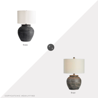 Daily Find: Pottery Barn Faris Ceramic Table Lamp vs. Kirkland's Rustic Bronze Table Lamp, ceramic table lamp look for less, copycatchic luxe living for less, budget home decor and design, daily finds, home trends, sales, budget travel and room redos