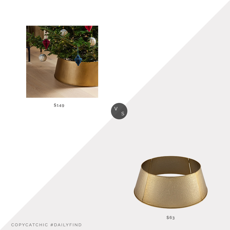 Daily Find: West Elm Hammered Metal Tree Collar vs. Wayfair BirdRock Home Metal Tree Collar, gold tree collar look for less, copycatchic luxe living for less, budget home decor and design, daily finds, home trends, sales, budget travel and room redos