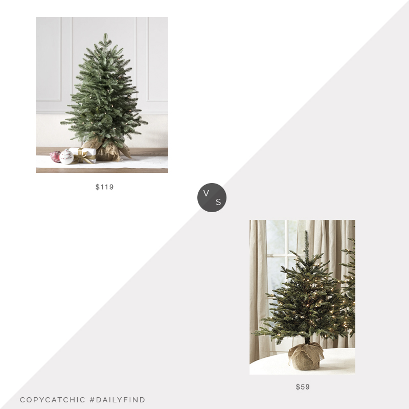 Daily Find: Balsam Hill Fir Tabletop Tree vs. Ballard Design Frasier Fir Tabletop Tree, tabletop tree look for less, copycatchic luxe living for less, budget home decor and design, daily finds, home trends, sales, budget travel and room redos