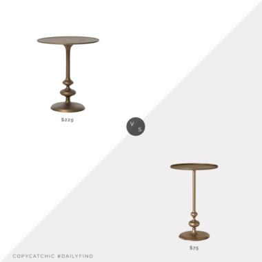 Daily Find: Elm & Iron Paolo Matchstick Table vs. Target Londonberry Turned Accent Table Brass, brass side table look for less, copycatchic luxe living for less, budget home decor and design, daily finds, home trends, sales, budget travel and room redos