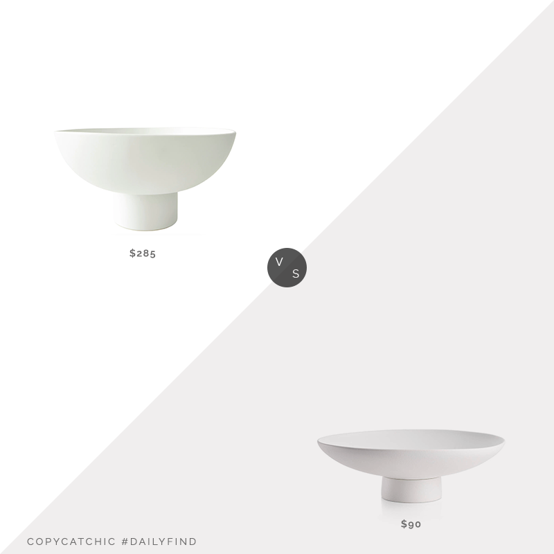 Daily Find: Jayson Home Diem Footed Bowl vs. Crate & Barrel Sailor White Footed Bowl by Leanne Ford, white footed bowl look for less, copycatchic luxe living for less, budget home decor and design, daily finds, home trends, sales, budget travel and room redos