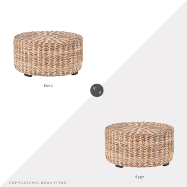 Daily Find: Pottery Barn Woven Abaca Round Coffee Table vs. Home Depot East at Main Langdon Round Coffee Table, woven coffee table look for less, copycatchic luxe living for less, budget home decor and design, daily finds, home trends, sales, budget travel and room redos