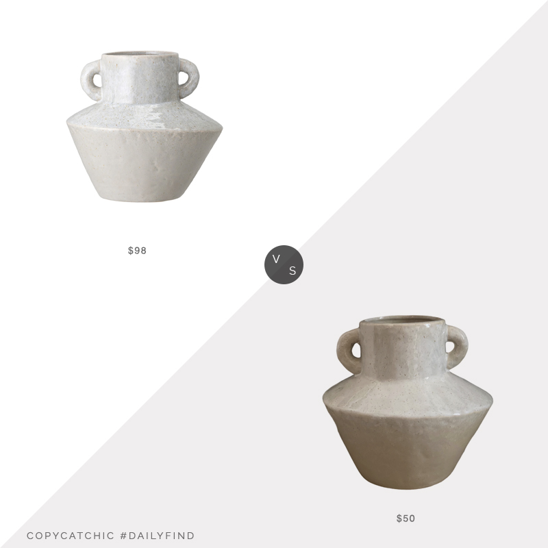 Daily Find: West of Main Severo Stoneware Vase vs. The Interiorvert The Healer Vase, vase with handles look for less, copycatchic luxe living for less, budget home decor and design, daily finds, home trends, sales, budget travel and room redos