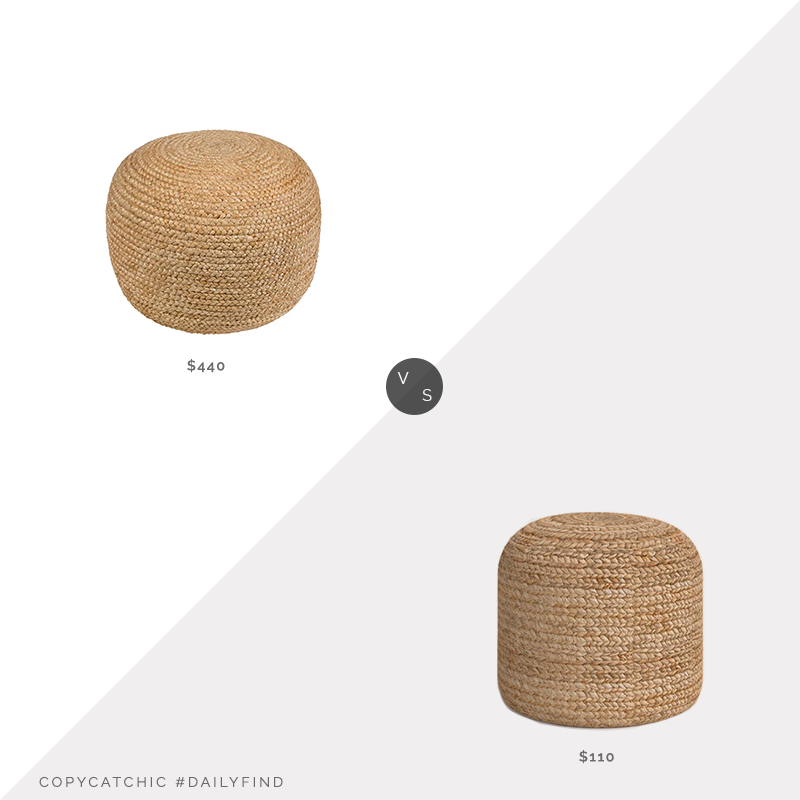 Daily Find: Kohl's Decor 140 Vanth Pouf vs. Wayfair Hedy Upholstered Pouf, jute pouf look for less, copycatchic luxe living for less, budget home decor and design, daily finds, home trends, sales, budget travel and room redos