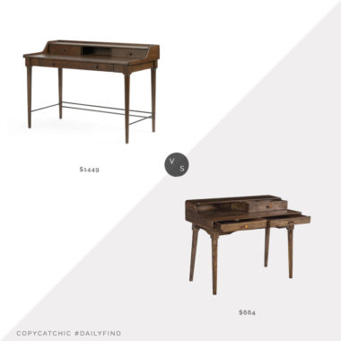 Daily Find: Burke Decor Moreau Writing Desk vs. Birch Lane Polly 45" Writing Desk, wood writing desk look for less, copycatchic luxe living for less, budget home decor and design, daily finds, home trends, sales, budget travel and room redos