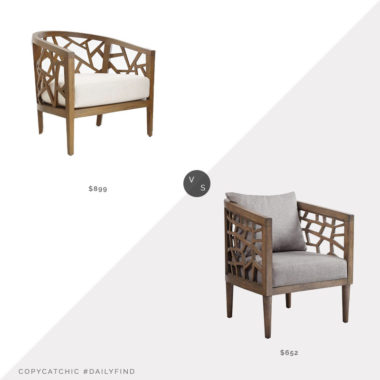 Daily Find: Crate & Barrel Ankara Chair vs. Houzz INK+IVY Crackly Lounge Chair, carved back chair look for less, copycatchic luxe living for less, budget home decor and design, daily finds, home trends, sales, budget travel and room redos