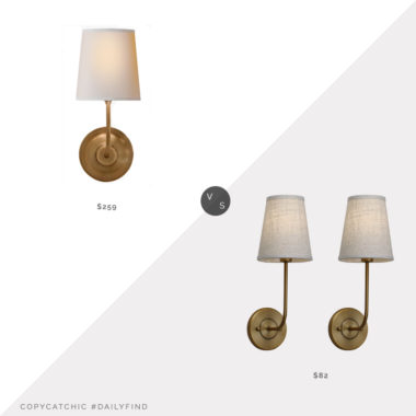 Daily Find: Visual Comfort Vendome Single Sconce vs. Amazon Pathson Set of 2 Wall Sconces, brass wall sconce look for less, copycatchic luxe living for less, budget home decor and design, daily finds, home trends, sales, budget travel and room redos