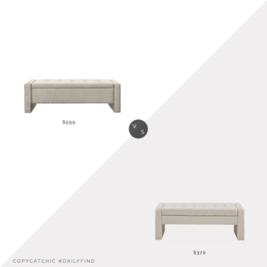 Daily Find: Z Gallerie Maeve Storage Bench vs. Kirkland's Cream Button Tufted Upholstered Storage Bench, upholstered storage bench look for less, copycatchic luxe living for less, budget home decor and design, daily finds, home trends, sales, budget travel and room redos