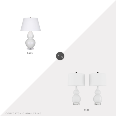 Daily Find: Lamps Plus Robert Abbey Lily Double Gourd Lamp vs. Overstock Vintage White Double Gourd Lamps by Lavish Home (Set of 2), double gourd lamp look for less, copycatchic luxe living for less, budget home decor and design, daily finds, home trends, sales, budget travel and room redos