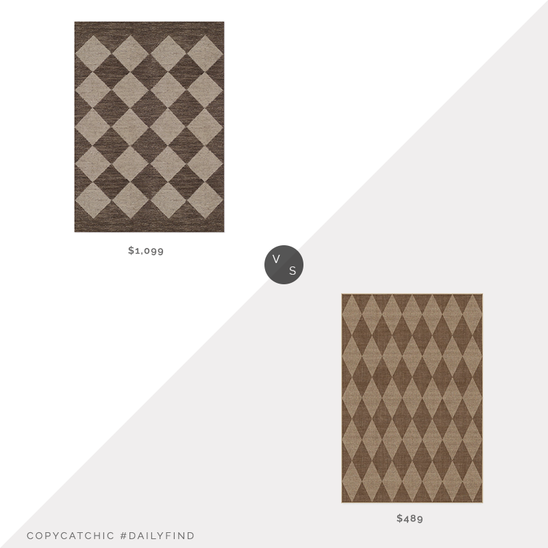 Daily Find: Lulu & Georgia Palau Rug vs. Ruggable Palazzo Latte Brown Re-Jute Rug, brown diamond rug look for less, copycatchic luxe living for less, budget home decor and design, daily finds, home trends, sales, budget travel and room redos