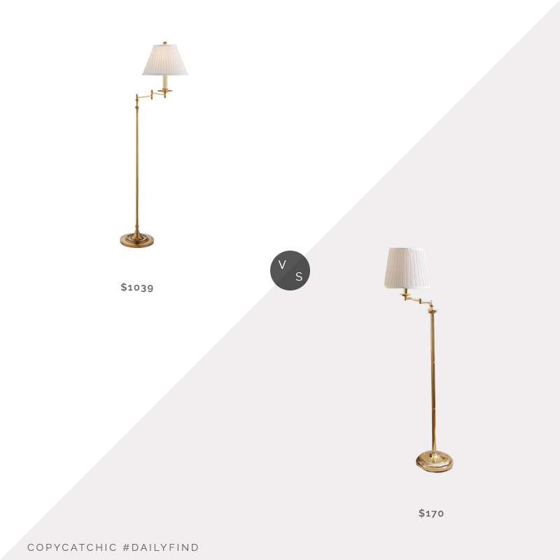 Daily Find: Visual Comfort Dorchester Swing Arm Floor Lamp vs. Vermont Country Store Swing Arm Floor Lamp, brass swing arm floor lamp look for less, copycatchic luxe living for less, budget home decor and design, daily finds, home trends, sales, budget travel and room redos