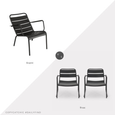 Daily Find: 2Modern Fermob Luxembourg Low Chair (Set of 2) vs. Hayneedle Zyleigh Outdoor Metal Accent Chair (Set of 2), black metal outdoor chair look for less, copycatchic luxe living for less, budget home decor and design, daily finds, home trends, sales, budget travel and room redos
