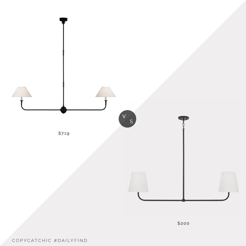 Daily Find: Foundry Thomas O'Brien Piaf Large Two Light Linear Pendant vs. Lumens Capital Lighting Brody Linear Suspension, two light pendant look for less, copycatchic luxe living for less, budget home decor and design, daily finds, home trends, sales, budget travel and room redos