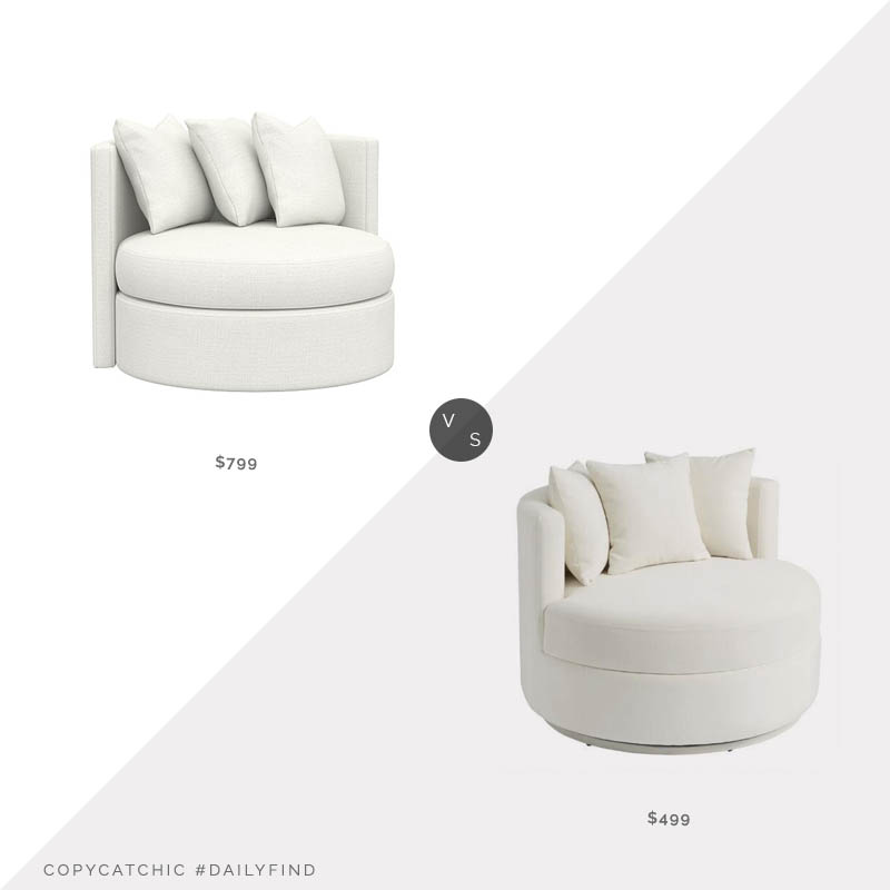 Daily Find: Pottery Barn Roundabout Nursery Chair vs. World Market Oversized Rico Upholstered Chair, round upholstered chair look for less, copycatchic luxe living for less, budget home decor and design, daily finds, home trends, sales, budget travel and room redos