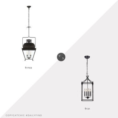 Daily Find: Visual Comfort Holborn Small Lantern vs. Overstock Eden 4-Light Lantern, lantern light fixture look for less, copycatchic luxe living for less, budget home decor and design, daily finds, home trends, sales, budget travel and room redos