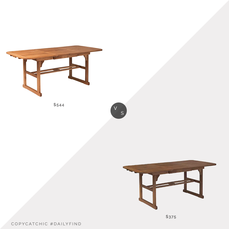 Daily Find: JC Penney Catania Extendable Patio Dining Table vs. Kirkland's Dark Brown Acacia Butterfly Patio Dining Table, outdoor dining table look for less, copycatchic luxe living for less, budget home decor and design, daily finds, home trends, sales, budget travel and room redos