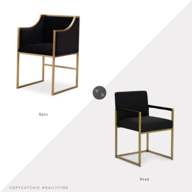Daily Find: Burke Decor Atara Velvet Chair vs. Article Oscuro Pur Black Dining Armchair, black velvet dining chair look for less, copycatchic luxe living for less, budget home decor and design, daily finds, home trends, sales, budget travel and room redos