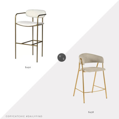 Daily Find: Wayfair Joss & Main Belarus Stool vs. Overstock Lara Counter Stool Set of 2, brass bar stool look for less, copycatchic luxe living for less, budget home decor and design, daily finds, home trends, sales, budget travel and room redos