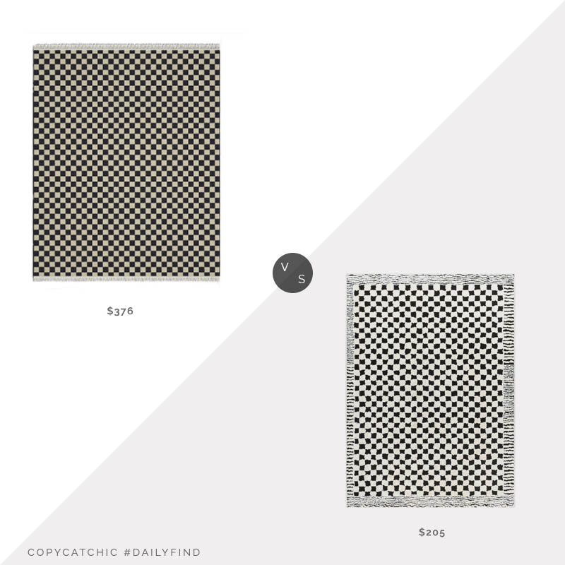 Daily Find: Joss & Main Habra Black/Ivory Rug vs. Overstock Artistic Weavers Freud Mod Checkered Area Rug, checkered rug look for less, copycatchic luxe living for less, budget home decor and design, daily finds, home trends, sales, budget travel and room redos