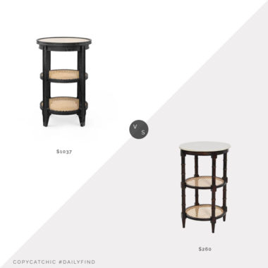 Daily Find: Perigold Villa & House Pierre End Table vs. Overstock Storied Home Mango Wood and Woven Side Table, rattan side table look for less, copycatchic luxe living for less, budget home decor and design, daily finds, home trends, sales, budget travel and room redos
