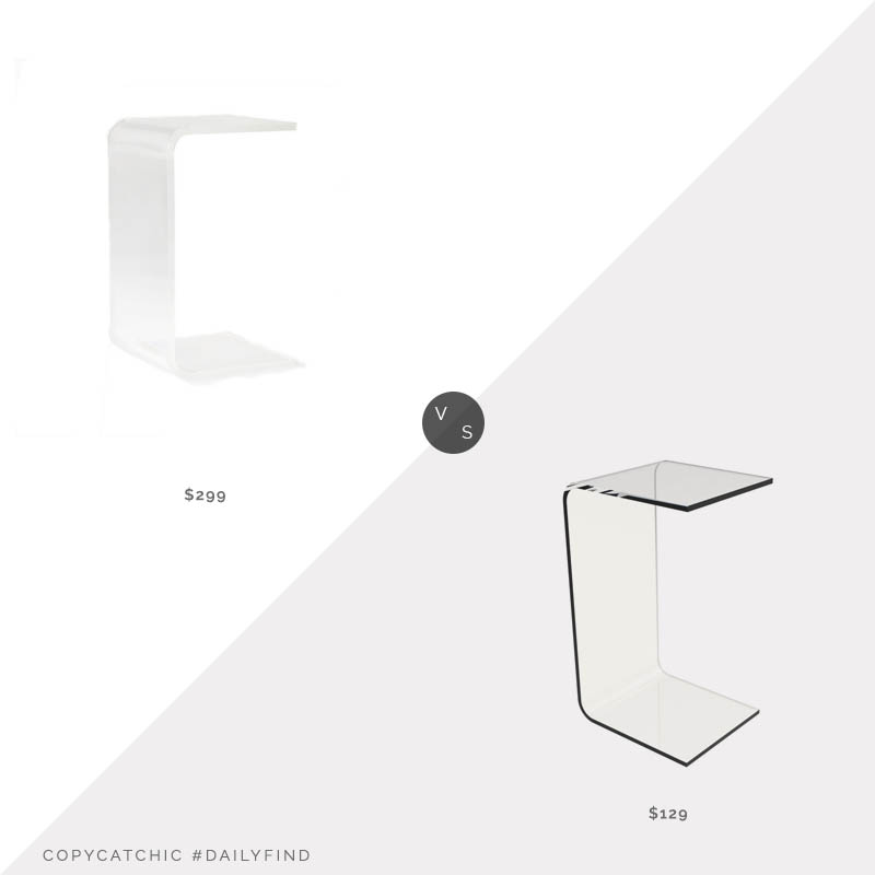Daily Find: West Elm Acrylic C-Shaped Side Table vs. Houzz Lavish Home Acrylic Side Table, acrylic c table look for less, copycatchic luxe living for less, budget home decor and design, daily finds, home trends, sales, budget travel and room redos