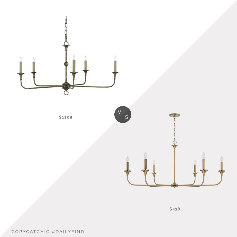 Daily Find: Lumens Currey & Company Nottaway Chandelier vs. Wayfair Willa Arlo Interiors Prescot 6-Light Chandelier, brass chandelier look for less, copycatchic luxe living for less, budget home decor and design, daily finds, home trends, sales, budget travel and room redos