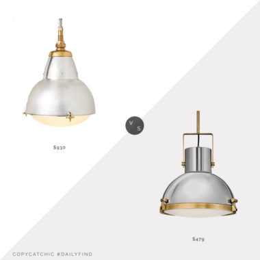 Daily Find: McGee & Co. Industrial Pendant vs. Lumens Hinkley Nautique Pendant, mixed metal pendant light look for less, copycatchic luxe living for less, budget home decor and design, daily finds, home trends, sales, budget travel and room redos