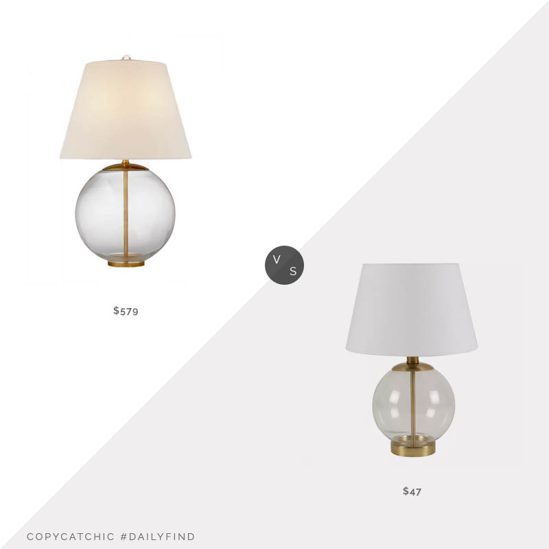 Daily Find: Visual Comfort Morton Table Lamp vs. Kohls Sonoma Goods for Life Round Glass Table Lamp, round glass table lamp look for less, copycatchic luxe living for less, budget home decor and design, daily finds, home trends, sales, budget travel and room redos