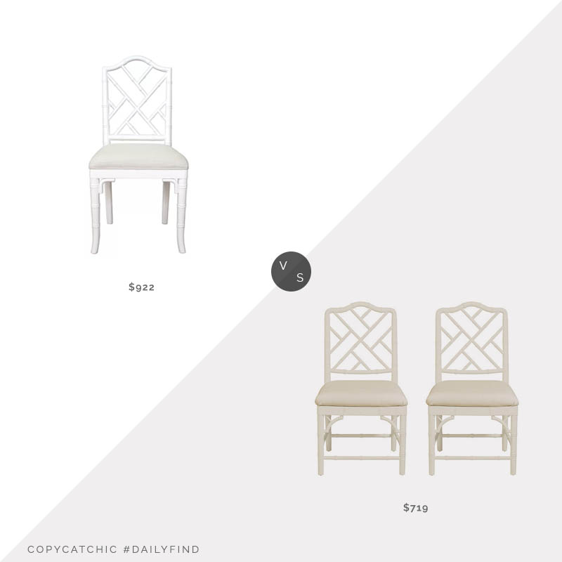 Daily Find: Wayfair Worlds Away Fairfield Linen Cross Back Side Chair vs. Ballard Designs Dayna Side Chairs, Set of 2, bamboo dining chair look for less, copycatchic luxe living for less, budget home decor and design, daily finds, home trends, sales, budget travel and room redos