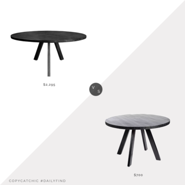 Daily Find: Nativa Interiors Avidan Round Dining Table vs. Kirkland's Glenn Midnight Wood Dining Table, black round dining table look for less, copycatchic luxe living for less, budget home decor and design, daily finds, home trends, sales, budget travel and room redos