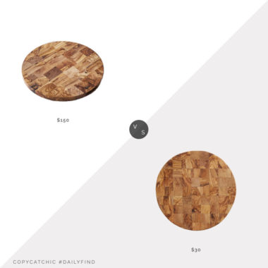 Daily Find: Food52 Handcrafted Olive Wood End Grain Cutting Board vs. World Market Round Olive Wood Pizza Cutting Board, end grain cutting board look for less, copycatchic luxe living for less, budget home decor and design, daily finds, home trends, sales, budget travel and room redos