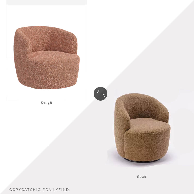 Daily Find: Lulu and Georgia Rue Modern Swivel Accent Chair vs. Target Fannie Upholstered Swivel Barrel Chair, boucle chair look for less, copycatchic luxe living for less, budget home decor and design, daily finds, home trends, sales, budget travel and room redos