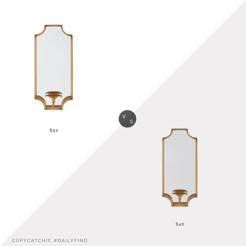 Daily Find: Wayfair Everly Quinn 20" Metal Wall Sconce vs. Amazon Signature Design by Ashley Dumi Glam Mirrored Wall Sconce, candle wall sconce look for less, copycatchic luxe living for less, budget home decor and design, daily finds, home trends, sales, budget travel and room redos