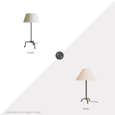 Daily Find: Rose Uniacke Hoof Table Lamp vs. Zara Home Lamp with Tripod Base, iron tripod lamp look for less, copycatchic luxe living for less, budget home decor and design, daily finds, home trends, sales, budget travel and room redos