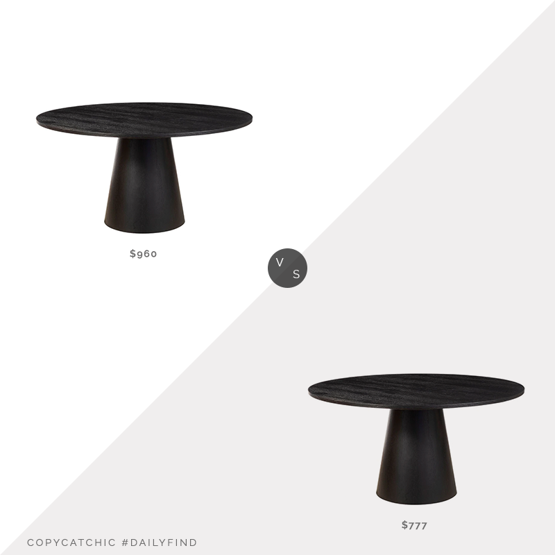 Daily Find: All Modern Astraea Round Dining Table vs. Bed, Bath & Beyond Alpine Furniture Cove Round Dining Table, black round wood dining table look for less, copycatchic luxe living for less, budget home decor and design, daily finds, home trends, sales, budget travel and room redos