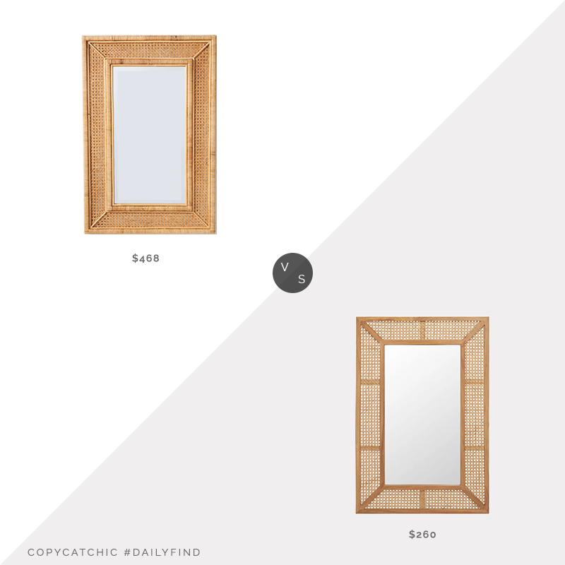 Daily Find: Anthropologie Emiliana Caned Mirror vs. Wayfair Raguelt Rectangle Wall Mirror, cane mirror look for less, copycatchic luxe living for less, budget home decor and design, daily finds, home trends, sales, budget travel and room redos