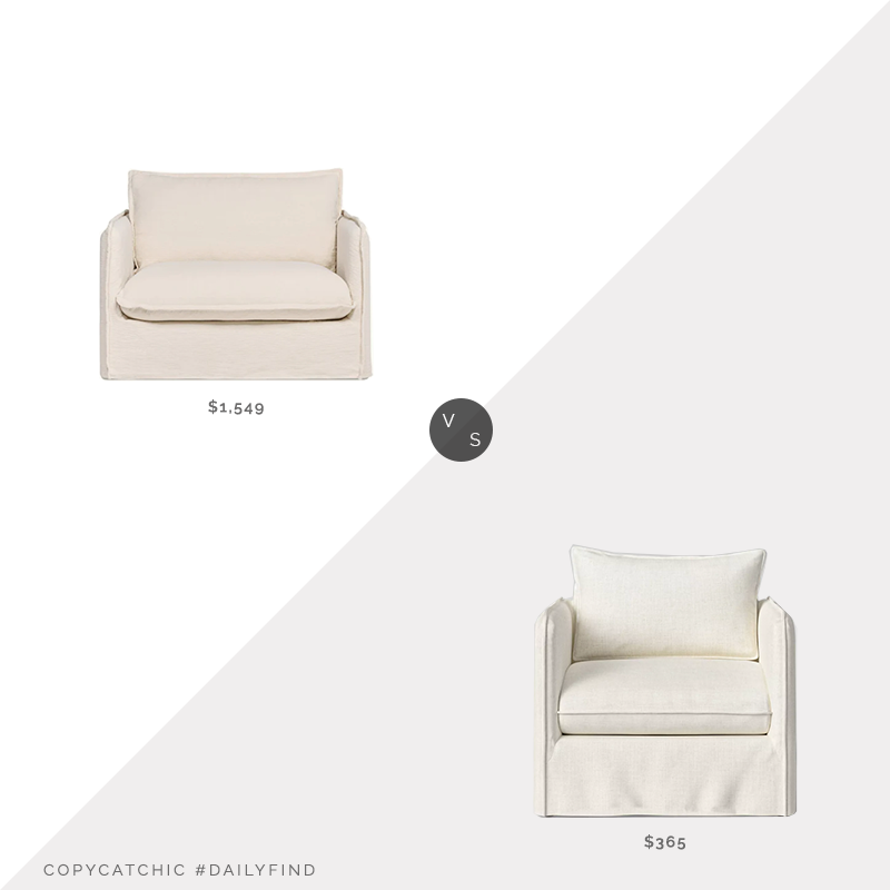 Daily Find: Sixpenny Neva Chair vs. Target Berea Slouchy Lounge Chair with French Seams - Threshold™, french seam chair look for less, copycatchic luxe living for less, budget home decor and design, daily finds, home trends, sales, budget travel and room redos