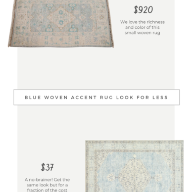 Daily Find: blue woven accent rug Wayfair Rugsource One-of-a-Kind Wool Rug vs Wayfair Becki Owens x Surya Lila Oriental Rug, look for less, copycatchic luxe living for less, budget home decor and design, daily dupes, home trends, sales, budget travel and room inspiration