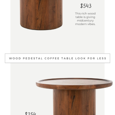 Daily Find: midcentury modern wood pedestal coffee table, Houzz Studio Seven Devin Round Coffee Table vs Walmart Safavieh Devin Solid Round Pedestal Coffee Table, look for less, copycatchic luxe living for less, budget home decor and design, daily dupes, home trends, sales, budget travel and room inspiration