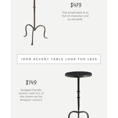 Daily Find: Burke Decor Hand-Forged Martini Table vs Pottery Barn Charleston Round Iron Accent Table, iron end table look for less, copycatchic luxe living for less, budget home decor and design, daily dupes, home trends, sales, budget travel and room inspiration