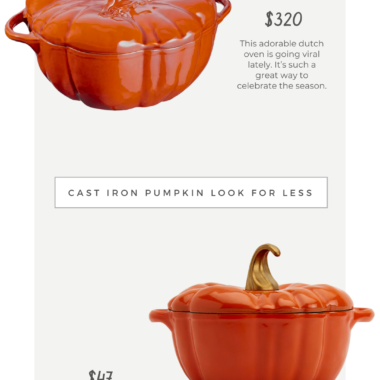 Daily Find: Cast Iron Pumpkin Dutch Oven Saks Fifth Avenue Staub 3.5-Quart Halloween Pumpkin Cocotte vs Wayfair Smith and Clark Cast Iron Pumpkin Figural Dutch Oven, look for less, copycatchic luxe living for less, budget home decor and design, daily dupes, home trends, sales, budget travel and room inspiration