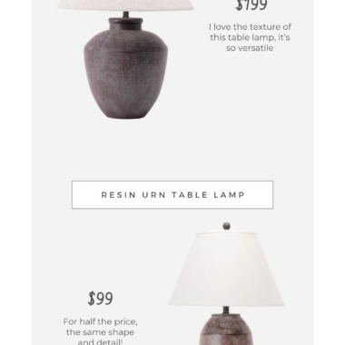 Look for Less: Kirklands Bronze Urn Resin Table Lamp vs. Homary Alva Resin Vintage Table Lamp