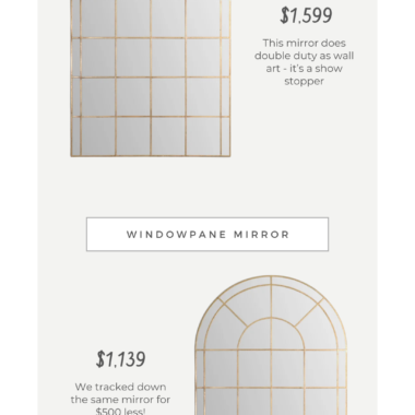 Look for Less: Arched Window Pane Mirror, Pottery Barn Alice Arched Windowpane Mirror vs Wayfair Birch Lane Etienne Window Pane Mirror, daily find, dupe, copycatchic luxe living for less, budget home decor and design, daily dupes, home trends, sales, budget travel and room inspiration