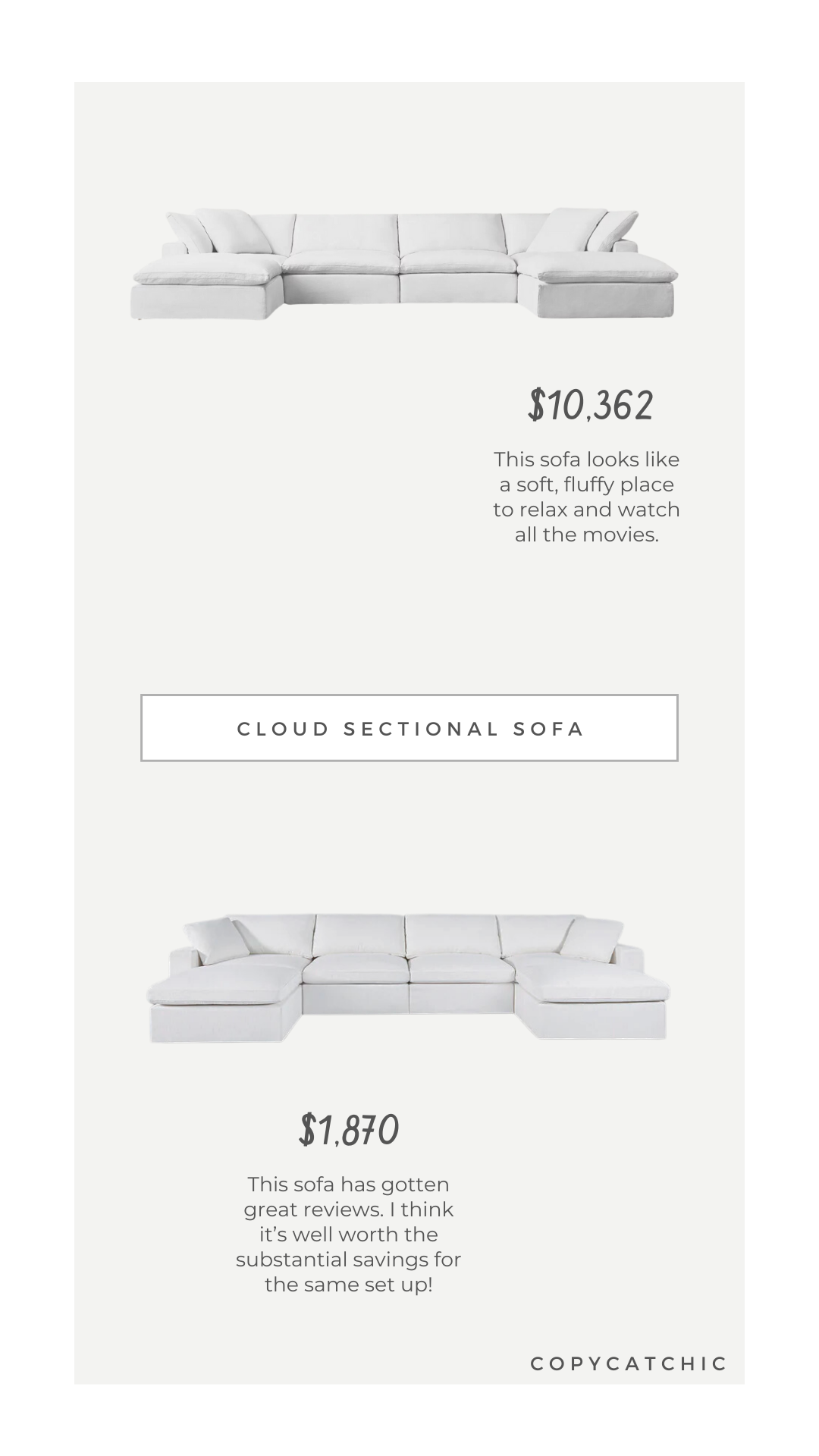 Look for Less: Restoration Hardware Cloud Modular Customizable Sectional Sofa vs Amazon Sdorens Modular Sectional Cloud Sofa Couch