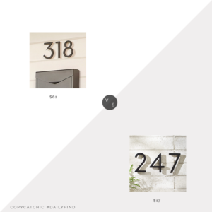 Daily Find: Rejuvenation Rock Creek House Numbers vs. CB2 Aurele Matte Black House Numbers, modern house numbers look for less, copycatchic luxe living for less, budget home decor and design, daily finds, home trends, sales, budget travel and room redos